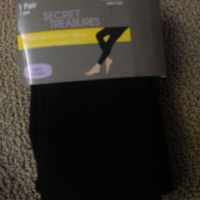 Secret Treasures Fleeced Footless Tights Super Opaque L/XL Charcoal Gray New